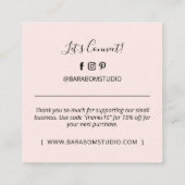 ピンクシンプルモダンサンキュービジネスカード スクエア名刺 (裏面)