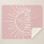 ピンクシンプルモダンハローサンシャイン シェルパブランケット (正面(横))