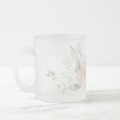 ピンクシンプルモダンバラフローラ フロストグラスマグカップ (左)