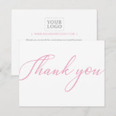 ピンクシンプルモダンビジネスパッケージサンキューカード サンキューカード (正面/裏面)