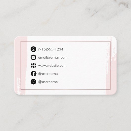 ピンクシンプルモダン色 名刺 (正面)