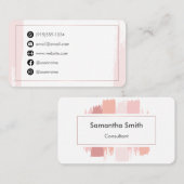 ピンクシンプルモダン色 名刺 (正面/裏面)