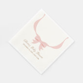 ピンクシンプルヴィンテージボウガールベビーシャワー スタンダードランチョンナプキン (角)