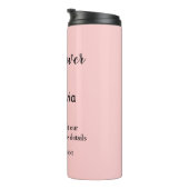 ピンクシンプル文字赤ちゃんシャワーq rコード追加の名前thr タンブラー (回転右)