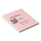 ピンクシンプル文字赤ちゃんシャワーq rコード追加の名前thr ノートパッド (アングル)