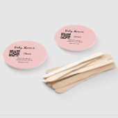 ピンクシンプル文字赤ちゃんシャワーq rコード追加の名前thr ハンドファン (組立なし)