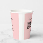 ピンクシンプル文字赤ちゃんシャワーq rコード追加の名前thr 紙コップ (右)