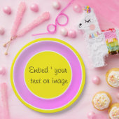 ピンクシンプル紙プレート ペーパープレート (パーティー)