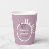 ピンクシンプル結婚封筒用シール 紙コップ (裏面)