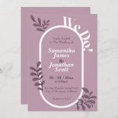 ピンクシンプル結婚式招待状 招待状 (正面/裏面)