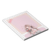 ピンクシンプル色かわいいアニメBOHOメモ帳 ノートパッド (アングル)