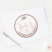 ピンクシンプル色のミニマリストありがとう ラウンドシール (封筒)