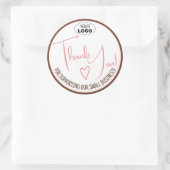 ピンクシンプル色のミニマリストありがとう ラウンドシール (バッグ)