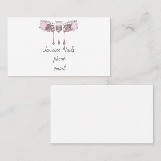 ピンクシンプル色 名刺 (正面/裏面)