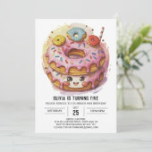 ピンクシンプル誕生日 招待状 (スタンド正面)