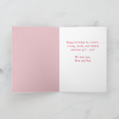 ピンクシーアニマルズカニシェルガール誕生日写真 カード (内部)