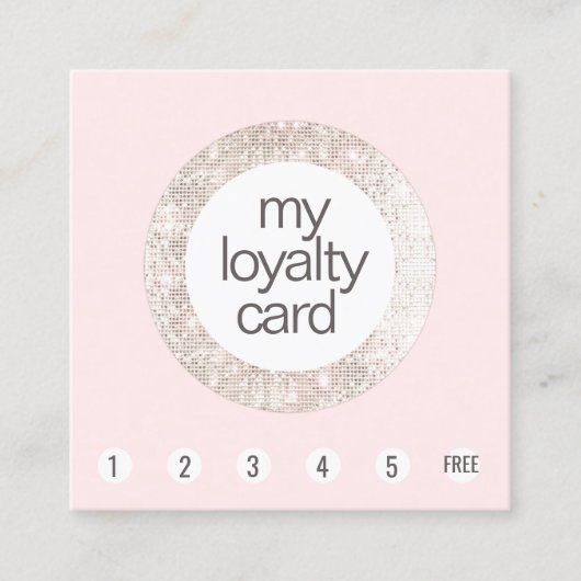ピンクシークイン美しいサロンお客様ロイヤリティ6パンチ ロイヤリティカード (正面)