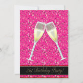 ピンクシークンズ21歳の誕生日パーティの招待状 招待状 (正面)