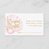 ピンクシーシェルおむつラッフルチケット エンクロージャーカード (正面)