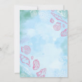 ピンクシーシェルズアンダーザシー海誕生日 招待状 (裏面)