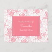 ピンクシーシェルベビーシャワーアドバイス、祈りの言葉 アドバイスカード (正面)