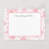 ピンクシーシェルベビーシャワーアドバイス、祈りの言葉 アドバイスカード (裏面)