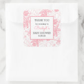 ピンクシーシェル赤ちゃんシャワー感謝していお気に入り スクエアシール (バッグ)