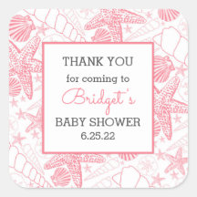 ピンクシーシェル赤ちゃんシャワー感謝していお気に入り