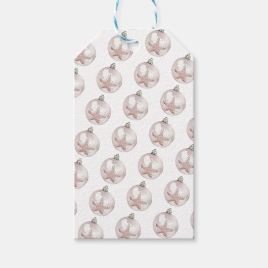 ピンクシースターオーナメントパターンギフトラベル ギフトタグ (正面)