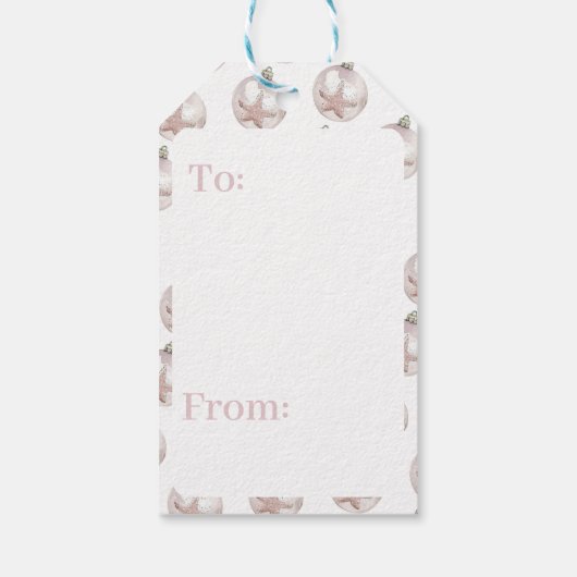 ピンクシースターオーナメントパターンギフトラベル ギフトタグ (裏面)