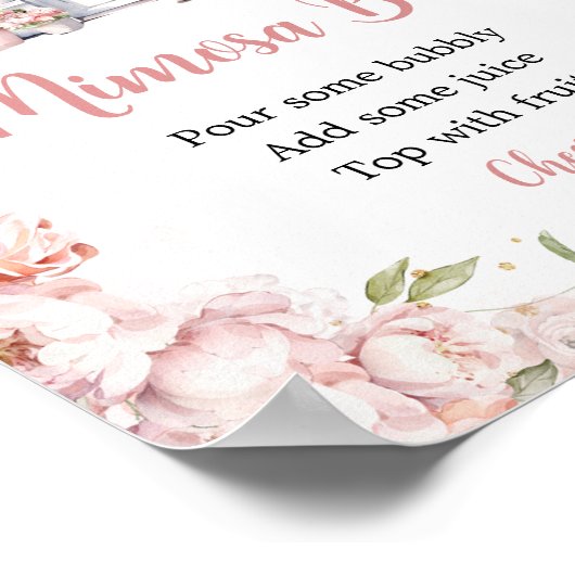 ピンクシーズオフザマーケットブライダルシャワーミモザバー ポスター (角)