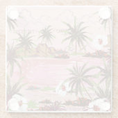 ピンクシーズトロピカルアイルアンドパームズ ガラスコースター (裏面)