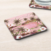 ピンクシーズトロピカルアイルパームアンドプラスティック コースター (左側)