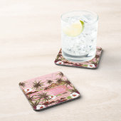 ピンクシーズトロピカルアイルパームアンドプラスティック コースター (右側)