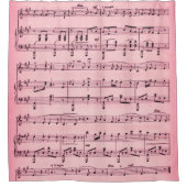 ピンクシート音楽 シャワーカーテン (正面)