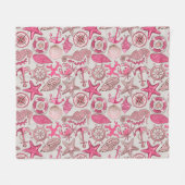 ピンクシーパターン フリースブランケット (正面(横))