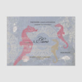 ピンクシーホースシーシェルブルーフランスのデクページアイディア 薄葉紙 (正面)