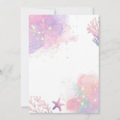 ピンクシーマーメイドファースト誕生日 招待状 (裏面)