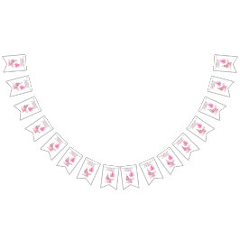 ピンクシール海の下の誕生日 バンティングフラッグ