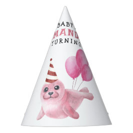 ピンクシール海の下の誕生日 パーティーハット