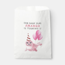 ピンクシール海の下の誕生日 フェイバーバッグ
