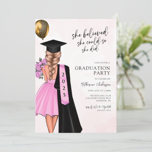 ピンクシー信じ卒業パーティー 招待状 (スタンド正面)