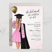 ピンクシー信じ卒業パーティー 招待状 (正面/裏面)