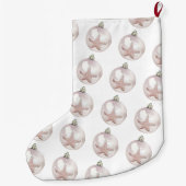 ピンクシー淡い色のスターオーナメントパターン ラージクリスマスストッキング (裏面)