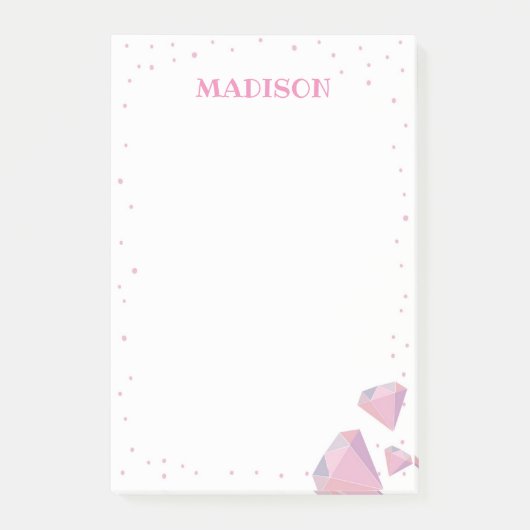 ピンクジェムストーン投稿Itメモ ポストイット (正面)