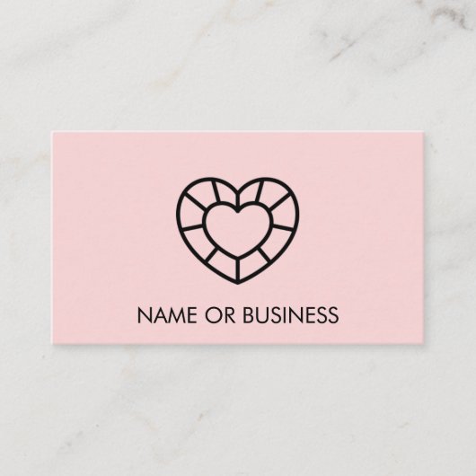 ピンクジェム淡い色のロゴハンドメイドジュエリーロイヤリティ報酬 名刺 (正面)