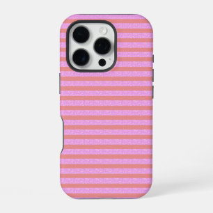 ピンクジオストライプ幾何学ストライプ iPhone 16 PROケース