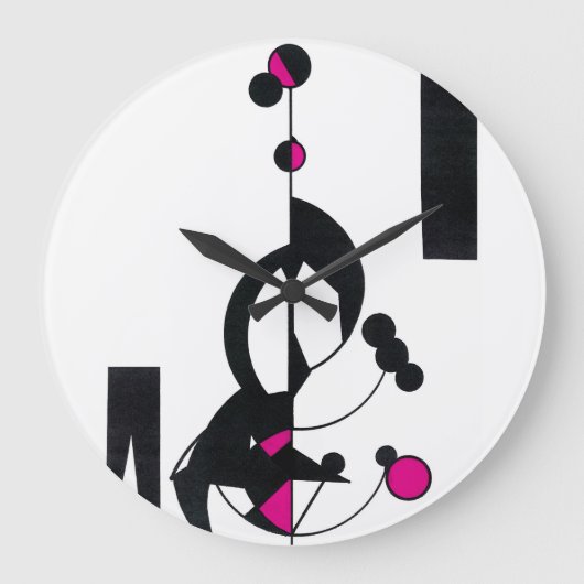 ピンクジオデザインカスタム時計 ラージ壁時計 (正面)
