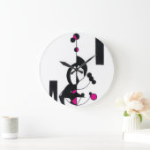 ピンクジオデザインカスタム時計 ラージ壁時計 (ホーム)