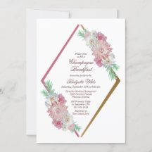 ピンクジオメトリックフローラシャンパンブレックファスト